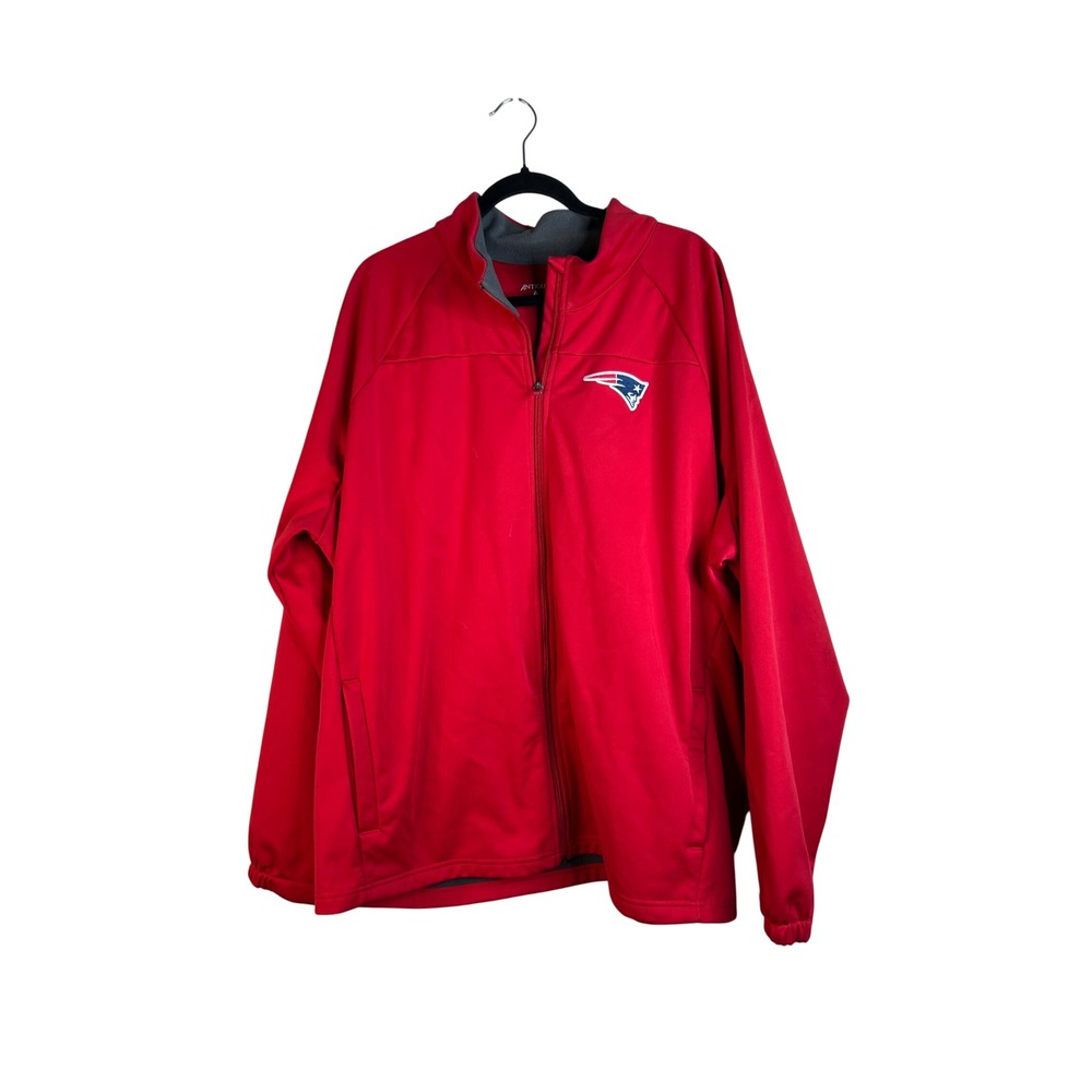 Antigua Men's Red New England Patriots Full Zip Fleece Lined Jacket size 4XL
